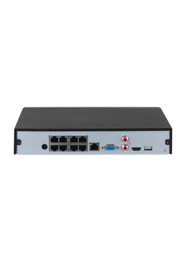 DAHUA DHI-NVR4108HS-8P-4KS3 NVR de 8 MP / 4k / 8 canales IP/ 8 puertos PoE/ Rendimiento de 160 mbps/ H.265+/ 1 Bahía para disco duro/ Soporta cámaras WizSense/ HDMI 4K & VGA/