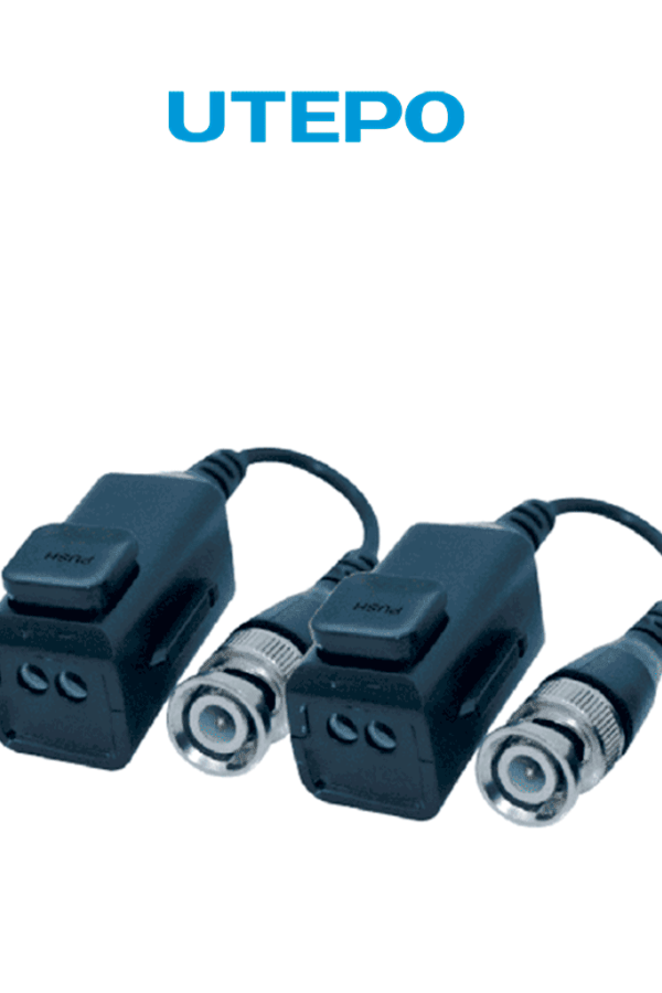 UTEPO UTP101PHD6 - Par de Transceptores Pasivos 4K (Video Baluns), Botón Push Superior, Empalmes Ordenados, 4K hasta 150m, 4MP a 200m, 1080p hasta 250m, Soporta HDCVI/HDTVI/AHD/CVBS