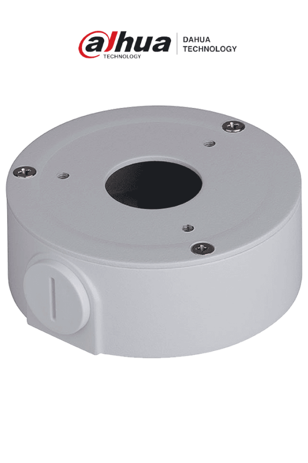 DAHUA PFA134 - Caja de conexiones para cámaras bullet Dahua HFAW1000R, HFAW1100S, HFAW1200RM, HFAW2401S, HFW1120S, HFW1320S y HFW1320SW. Ideal para una instalación ordenada y segura, asegurando una gestión eficiente de cables.