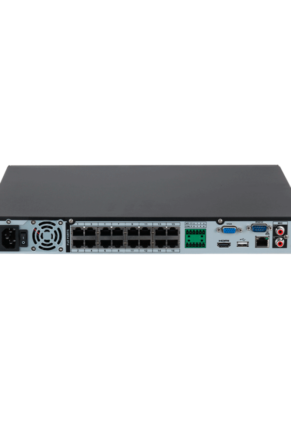 DAHUA DHI-NVR4232-16P-4KS3 NVR de 8 MP / 4k / 32 Canales IP / 16 Puertos PoE / Rendimiento de 160 Mbps/ Smart H.265+/ 2 Bahías de disco duro/ 4&2 E&S de Alarma/ Soporta cámaras WizSense/ 2 canales SMD Plus
