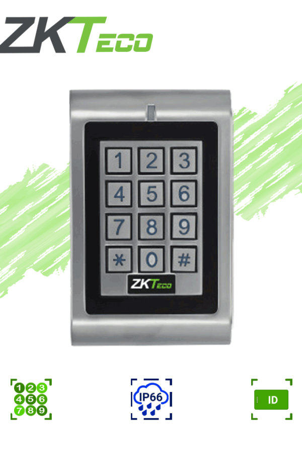ZKTECO MKHID - Teclado Independiente para Control de Acceso / Interior o Exterior / 1000 Contraseñas o Tarjetas ID (125Khz)