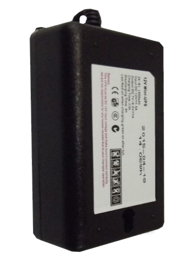 ZKTECO UPS12V - Respaldo de 12V para Control de Asistencia 1900mAh / Compatible con Equipos ZKTECO/ Duración de hasta 2 horas en uso