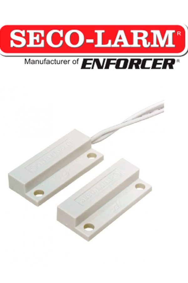 Seco-Larm SM205QW - Contacto Mini con montaje de tornillo o adhesivo. Gap 3/4 N.C BLANCO Compatible paneles DSC / RISCO / BOSCH