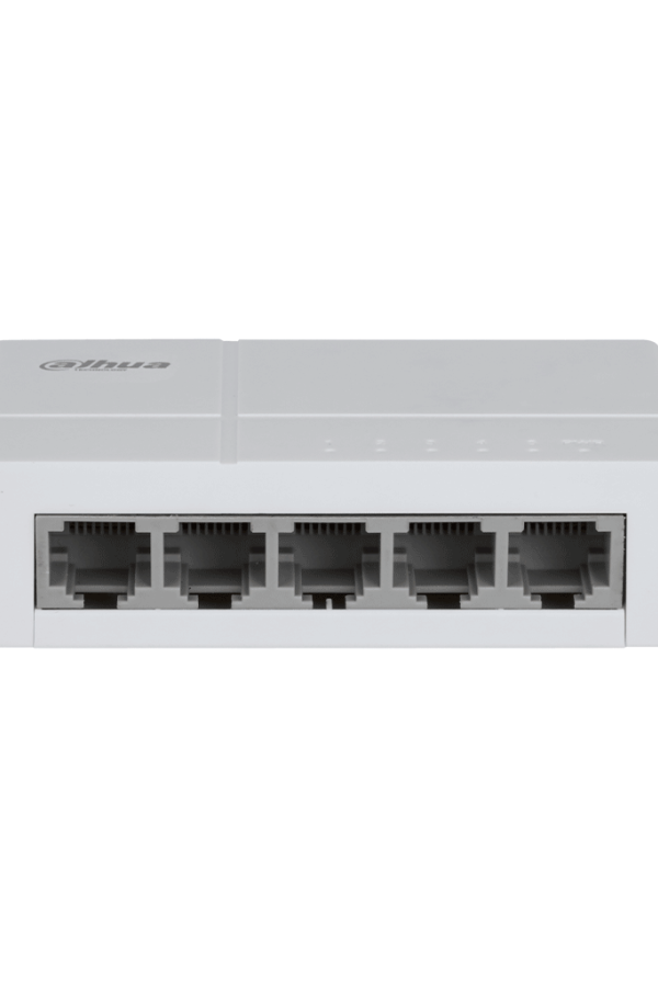 DAHUA DH-SF1005L - Switch para Escritorio 5 Puertos Fast Ethernet con velocidad de transmisión de 10/100 Mbps en un diseño compacto. Su capa 2 soporta un switching de hasta 1 Gbps y una velocidad de reenvío de 0.744 Mbps.