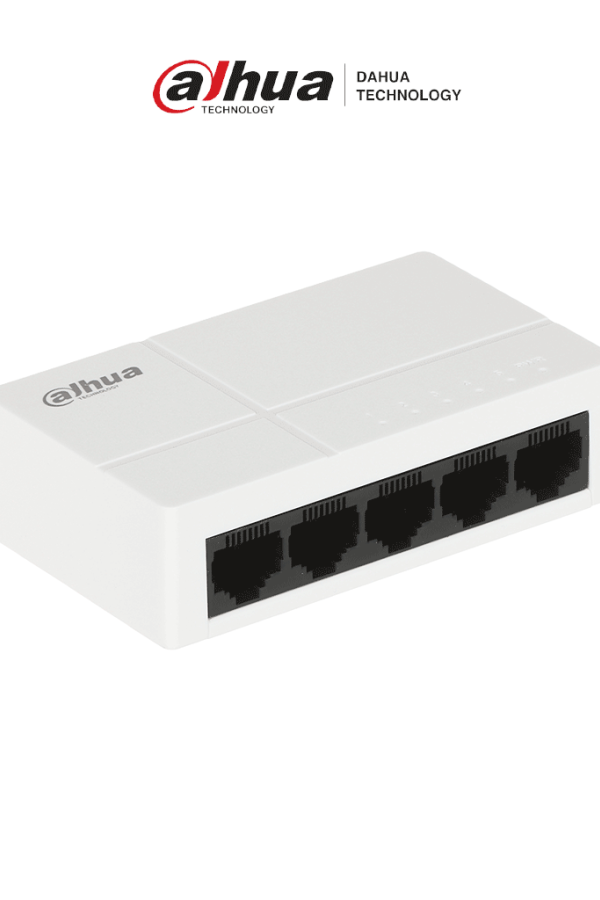 DAHUA PFS3005-5GT-L - Switch para Escritorio 5 Puertos/ Gigabit Ethernet/ 10/100/1000/ Diseño Compacto/ Capa 2/ Switching 10 Gbps/ Velocidad de Reenvio de Paquetes 7.44 Mbps/ Blanco/