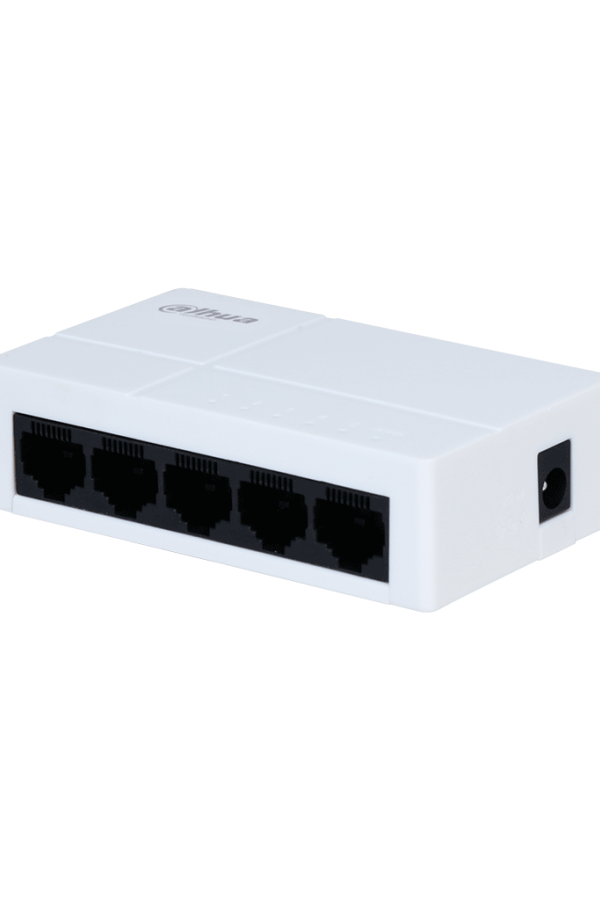 DAHUA PFS3005-5GT-L - Switch para Escritorio 5 Puertos/ Gigabit Ethernet/ 10/100/1000/ Diseño Compacto/ Capa 2/ Switching 10 Gbps/ Velocidad de Reenvio de Paquetes 7.44 Mbps/ Blanco/
