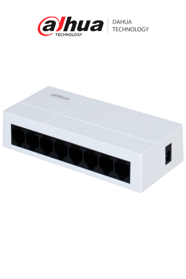 DAHUA DH-PFS3008-8GT-L-V2 - Switch para Escritorio 8 Puertos/ Gigabit Ethernet/ 10/100/1000/ Diseño Compacto/ Capa 2/ switching 16 Gbps/ Velocidad de Reenvio de paquetes11.9 Mbps/ Blanco/