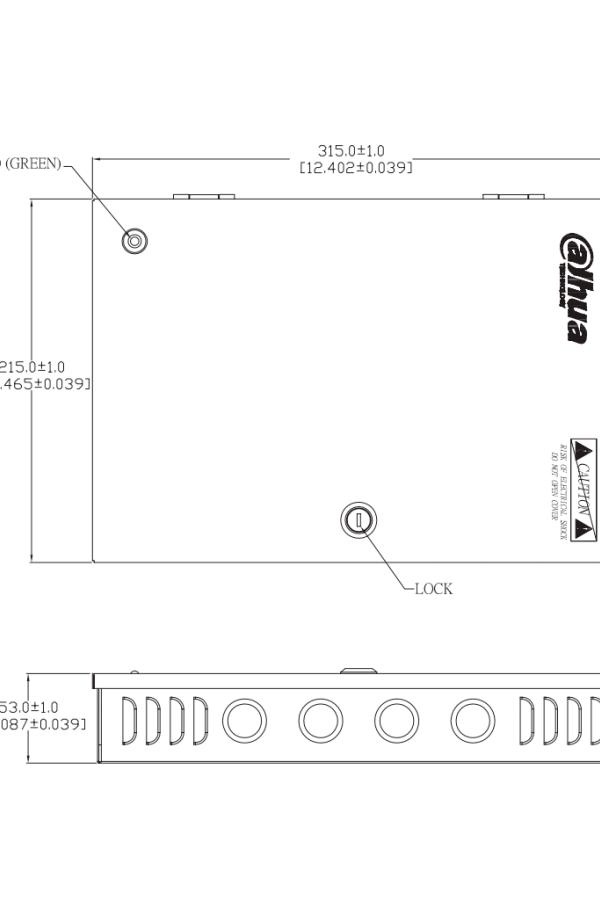 DAHUA DH-PFM343-19CH - Fuente de Poder de 12 Vcc 20 Amperes/ Con Distribuidor para 19 Camaras/ Con Fusibles Intercambiables/ Voltaje de Entrada de 90 a 264 Vac/ Gabinete Metalico con Cerradura/ Protección contra Descargas/