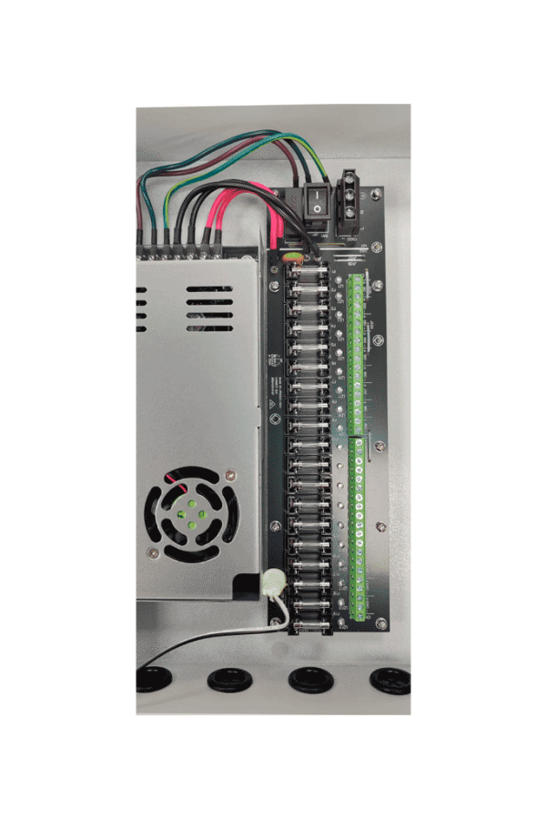 DAHUA DH-PFM343-19CH - Fuente de Poder de 12 Vcc 20 Amperes/ Con Distribuidor para 19 Camaras/ Con Fusibles Intercambiables/ Voltaje de Entrada de 90 a 264 Vac/ Gabinete Metalico con Cerradura/ Protección contra Descargas/