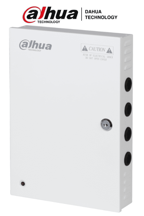 DAHUA DH-PFM343-19CH - Fuente de Poder de 12 Vcc 20 Amperes/ Con Distribuidor para 19 Camaras/ Con Fusibles Intercambiables/ Voltaje de Entrada de 90 a 264 Vac/ Gabinete Metalico con Cerradura/ Protección contra Descargas/