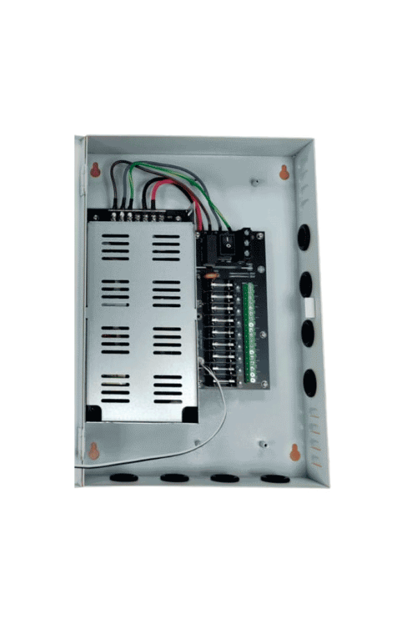 DAHUA DH-PFM342-9CH - Fuente de Poder de 12 Vcc 10 Amper/ Con Distribuidor para 9 Camaras/ Indicadores Led por Canal/ Voltaje de Entrada de 90 Vca-264V/ Fusibles Intercambiables/ Gabinete Metalico con Cerradura/ Protección Contra Descargas/