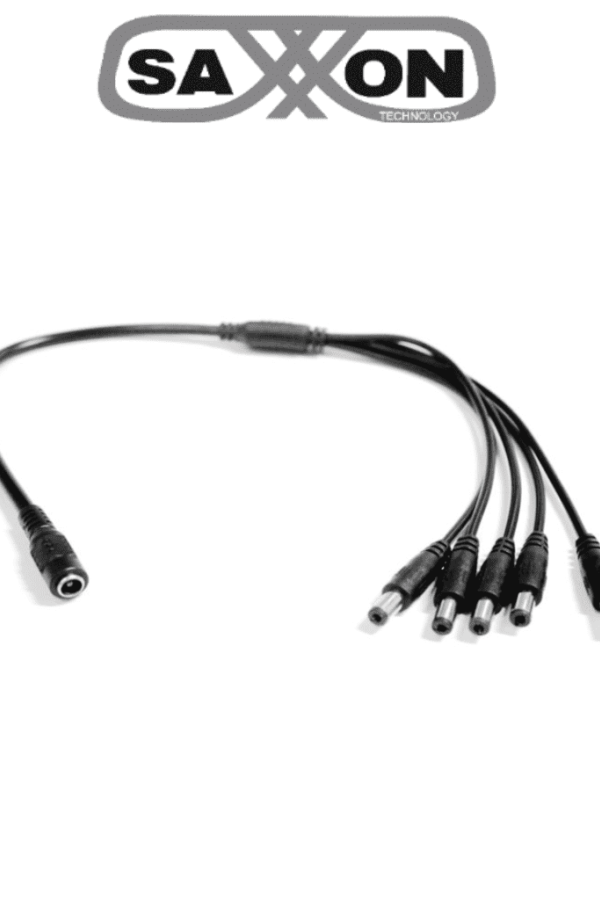 SAXXON PSUWB08 - Divisor de Energía para 5 Camaras/ 1 Conector Hembra + 5 Conectores Macho/ 2.1 mm/