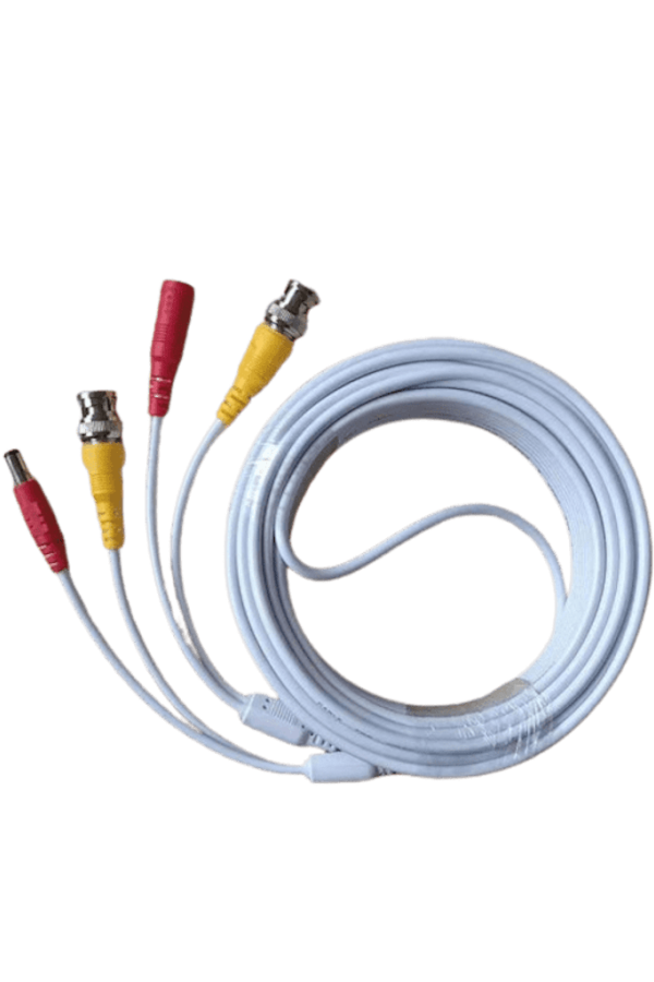 TCE LMG-BNC10W-Cable Coaxial Armado de 10 Metros para Video y Energía / Color Blanco / Soporta Cámaras HD / Conectores BNC y de Energía / Soporta: AHD/CVI/TVI/CVBS