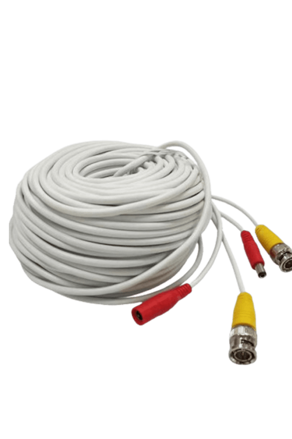 TCE LMG-BNC20W - Cable Armado para Video y Energía 20m, BNC Macho y Alimentación DC, Color Blanco, Ideal para Instalaciones de CCTV